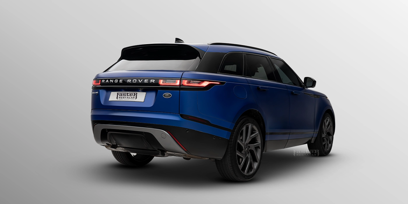 Range Rover Velar Blue Back Side View